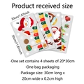 Set of 4 Christmas window stickers featuring Santa and snowflakes on 20x30cm PVC sheets - 20*30cm*4 Sheets/Santa Claus Snowflake Set
