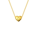 Collier avec pendentif cœur en acier titane avec lettre O gravée en finition dorée - Lettre O (S-P143-O)