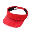 Red UV protection sun visor with transparent PVC brim and breathable polyester strap - Red