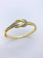 Chic gold-plated knotted bracelet with sparkling cubic zirconia in a cross-weave design - Bangle / Two Colors