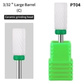 Embout de ponceuse ongle céramique gros cylindre 3/32 pouce PT04 avec base verte - PT04 Grand Cylindre Gros (C)