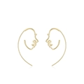 Orecchini minimalisti in argento S925 con linee dorate astratte del profilo del viso - Oro