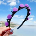 Diadema de corazón púrpura brillante para niñas con clips para trenzar y peinar el cabello - Corazón Púrpura