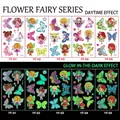 Luminous flower fairy and butterfly tattoo stickers for kids, day and night glowing effect - Luminous Flower Fairy Series