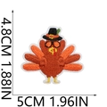 Detailed embroidery patch of a turkey with glasses for Thanksgiving bag decoration - Style 13 Turkey