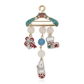 Broche cintre de Noël avec breloques boîte cadeau en émail, botte et chausson de danse - C1758-1-Ensemble de pendentifs de cintre G