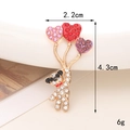 Dettaglio ciondolo orsetto con palloncini a cuore e misure 2.2x4.3cm in strass - D1604 Orso Palloncino