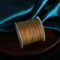 Golden brown 0.8mm polyester jewelry cord for handmade weaving on clear spool - Brown