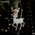Transparante acryl rendier hanger met gouden glittergewei voor kerstboomversiering - Loopend Rendier