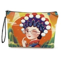 Make-up Tasche mit Meerjungfrau-Druck, Peking Oper Illustration und Handgelenkschlaufe - Moderne National Trend Figuren Illustration (Stil 4) / 17*25cm (Leinen) mit Gurt