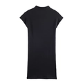 Women's chic black mock neck sleeveless short dress in high-quality stretch fabric - S / Black