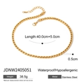 Gedetailleerde maatspecificaties voor de gelaagde roestvrijstalen parelketting met maten - Gouden dikke ketting-40+5cm