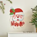 Christmas Santa claus wall decor with red glitter HO HO HO lettering size 40x30cm - Santa Claus