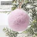 Purple felt ball ornament 5cm for Christmas tree decoration with jute rope and snow setting - 5cm / Purple