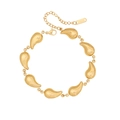 Bracciale in acciaio inossidabile dorato con maglie a goccia e chiusura a moschettone - Goccia d'acqua / Oro