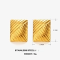 Boucles d'oreilles rectangulaires minimalistes en acier doré au design géométrique poli - Doré