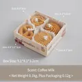 Set de 4 velas aromáticas con forma de galleta aroma café con leche en tonos caramelo - Juego de Caja de Regalo de Velas de Aromaterapia de Galletas (Café con Leche)
