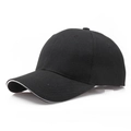 Classic black baseball cap with white edge trim and minimalist six-panel design for sports - Adjustable / Black