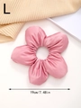 Pink oversized floral scrunchie in premium satin fabric with a 19cm large diameter - Pink