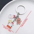 Christmas tree and Santa enamel keychain with measurements 3cm width and 7.8cm length - ER827-White K Enamel Santa Lights Gingerbread Man Tree Keychain