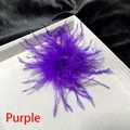 Elegante spilla e fermaglio per capelli in piume di struzzo viola per feste - Viola