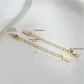 14K gold plated extension chain with lobster clasp and rectangular tag for DIY jewelry - Rectangle Tag 14K Gold Plated