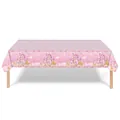 Mantel de castillo princesa rosa con carruaje de calabaza para fiesta de cumpleaños niña - Castillo Rosa / 137*274cm