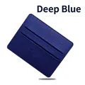 Slim dark blue PU leather card holder with litchi grain texture and two card slots - 2 Slots Minimalist / Dark Blue