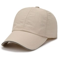 Breathable khaki perforated baseball cap with reflective brim trim for outdoor wear - Khaki