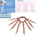 Heatless hair curler set with adjustable velcro and soft pearl cotton filling - 2nd Gen Long / Brown