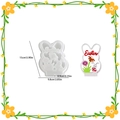 Hasen-Silikonform für Ostern mit Blumenmuster und 15 cm Höhe für DIY-Harzarbeiten - Kaninchen Einsatz Stil 001