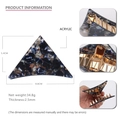Blue marble patterned triangular hair claw clip made of acrylic with dimensions of 8.8cm - Dark Blue