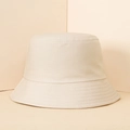 Classic beige cotton bucket hat with stitched brim shown against a neutral backdrop - Beige