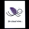 Ali in cristallo di agata viola fatte a mano su biglietto On Cloud Nine - Lepidolite con biglietto