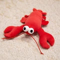 Cute plush lobster magnet toy in bright red color for kids home decor - Lobster