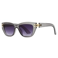 Modische übergroße quadratische Sonnenbrille in Transparentgrau mit violettem Verlauf - Transparenter Grauer Rahmen Graue Gläser