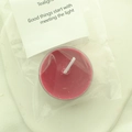 Romantic dark pink smokeless tealight candle in transparent packaging for home decor - Carmine (Intoxicating Print)