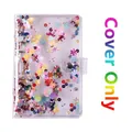 A6 PVC-Binder-Hülle transparent mit Glitzer-Pailletten und 6-Loch-Ringmechanik - Bunte Muschel Nur Hülle + Lineal + Verpackt / A6