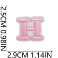 Pink embroidered letter H patch mini size 2.5cm height for clothes and bag decor - H (Pink)