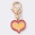 Pink and yellow enamel heart pendant with golden lobster clasp for DIY jewelry - Red Yellow White