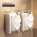 Set di due scatole porta fazzoletti trasparenti da parete con trama a coste e design minimale - 2 Pezzi/Set / Trasparente
