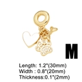 Vue détaillée du pendentif cœur en or 18k avec cœur en émail os et patte de chien - Pendentif patte os coeur blanc