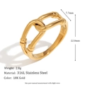 18K gold-plated double-layer hollow knot ring in 316L stainless steel for women - Gold Double-layer Hollow - Size 7