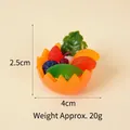 Miniature orange fruit bowl food keychain model with detailed 2.5cm height dimensions - Orange Bowl - Kiwi Grapefruit Blueberry