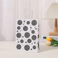 White baseball printed kraft paper gift bag with handles for festive party favors - White Volleyball Silhouette