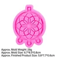 Roze mandala siliconen mal voor hars oorbellen, 6,7x8,5x0,8cm voor DIY knutselen - Stijl 1 Mandala (Roze)