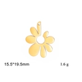 Golden flower petal pendant 15.5x19.5mm stainless steel charm for jewelry making - Flower-Gold