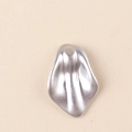 Silver metallic petal earring component with textured finish and top perforation - 10Pcs Small / Silver