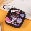 Square tinplate coin purse featuring astronaut bear and moon theme with a black finish - Black Teddy Bear