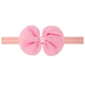 Sweet pink chiffon bow baby headband with elastic fabric strap for newborns - Pink